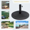 Outsunny 14kg Round Cement Parasol Base Umbrella Weight Stand Holder Fits 35mm, 38mm, 48mm Pole for Patio Outdoor Garden - Black