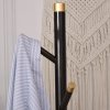 HOMCOM Coat Rack, Freestanding Coat Stand with 6 Hooks and Bamboo Frame for Entryway, Hallway, Bedroom, Living Room, Walnut