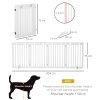 PawHut Freestanding Pet Gate 4 Panel Dog Barrier Folding Safety Fence with Support Feet up to 204cm Long 75cm Tall for Doorway Stairs, White