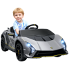 AIYAPLAY 12V Lamborghini Autentica Licensed Kids Electric Car with Butterfly Doors, Ride on Car with Remote Control, 4 Suspension Wheels, Soft Start, LED Lights, Music, Horn, Grey