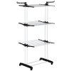 HOMCOM 4-Tier Clothes Airer, Foldable Clothes Drying Rack with Wheels and Wings, Steel Garment Laundry Rack for Indoor and Outdoor Use, Black