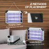 Outsunny Electric Fly Zapper, 20W Electric Fly Killer, Wall Hanging Bug Zapper Indoor & Outdoor Attracting Insect Mosquito Killer, Silver Tone