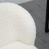 HOMCOM Office Chair, Cosy Teddy Fleece Upholstery Desk Chair with Backrest and Wheels for Home Office, White