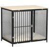 PawHut Dog Crate Furniture Side End Table Indoor Dog Kennel w/ Soft Washable Cushion, Wire Mesh, for Small and Medium Dogs