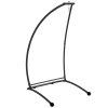 Outsunny Hammock Chair Stand, C Shape Hanging Heavy Duty Metal Frame Hammock Stand for Hanging Hammock Air Porch Swing Chair, Indoor & Outdoor Use, Black