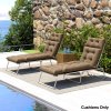 Outsunny Sun Lounger Cushions Only, 190x56x10cm Garden Lounge Chair Cushions Set of 2, UPF20+ 220gsm Fabric, Thick Sunbed Replacement Pads with 6 Ties, Khaki