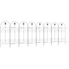 Outsunny Decorative Garden Fencing, 8PCs 44in x 12.5ft Outdoor Picket Fence Panels, Rustproof Metal Wire Landscape Flower Bed Border Edging, Black