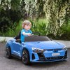 HOMCOM Audi RS e-tron GT Licensed Electric Cars for Kids Electric Ride-ons 12V Battery Powered Toy w/ Remote Control Music, for 3-5 years, Blue