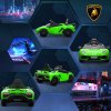 HOMCOM Lamborghini Aventador Licensed Kids' Electric Ride-on with Remote Control, 12V Powered Electric Car for Kids with Butterfly Doors, Auxiliary wheels, Music, Horn, Suspension - Green