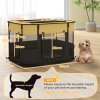 PawHut Dog Pen, Pet Playpen, Portable Foldable Dog Cat Playpen Soft Pet Cage with Storage Bag for Puppies, Rabbits, Kittens, Guinea Pigs, 84 x 64 x 53cm - Yellow