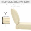 Outsunny Outdoor Seat and Back Cushion Set, 63L x 55W x 15Dcm Olefin Patio Deep Seating Chair Fade Resistant Replacement Cushion for Rattan Sofa, Indoor or Outdoor Furniture