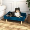PawHut Dog Sofa Bed with Soft Cushion, Pet Couch with Wooden Frame, Removable and Washable Cover, for Medium and Large Dogs, Blue