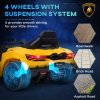 AIYAPLAY Lamborghini Revuelto Licensed Electric Car for Kids with Butterfly Doors, 12V Kids Electric Ride On with Suspension, Remote Control, LED Lights, Horn, USB, MP3 for 3-5 Years, Yellow