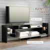 HOMCOM Modern TV Cabinet with Wall Shelf, TV Unit with Storage Shelf and Cabinet, for Wall-Mounted 65
