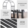 Outsunny Garden Metal Arch Bench, Outdoor Furniture Chair with Cushion Outdoor Patio Rose Trellis Arbour Pergola, for Climbing Plant 114L x 60W x 206H cm