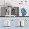 kleankin Modern Under Sink Cabinet with 2 Doors, Bathroom Vanity Unit, Pedestal Under Sink Design, Storage Cupboard with Adjustable Shelves