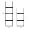 SPORTNOW Galvanised Steel Trampoline Ladder, 2 Steps/3 Steps Outdoor Trampoline Accessories for 6ft, 8ft, 10ft, 12ft, 13ft, 14ft, 16ft Trampoline, 110L x 32Wcm, Silver Tone