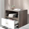 HOMCOM Bedside Tables Set of 2, Modern Nightstand with 2 Drawers and Open Cubby, Sofa Side End Table for Bedroom, 40 x 34 x 64cm, Grey