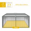 PawHut Rabbit Hutch, Folding Portable Wooden Rabbit Run with Openable Top, for 2-3 Rabbits, Guinea Pig Run for Outdoor, Garden - Grey
