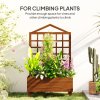 Outsunny Wooden Planters with Trellis for Vine Climbing, Raised Beds for Garden Patio, Outdoor Planter Box for Vegetables, Flowers, Herbs, Distressed Brown