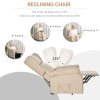 HOMCOM Power Lift Recliner Armchair, Electric Lift Chair for Elderly, Fabric Riser and Reclining Chair with Remote Control, Side Pockets, Extended Footrest, for Living Room, Beige