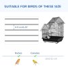 PawHut Metal Bird Cage for Finch, Canary w/ Food Containers, Swing Ring, Tray, Handle, 39 x 33 x 47cm