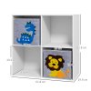 ZONEKIZ Toy Organiser, Children Storage Boxers with Two Non-Woven Fabric Drawers, Kids Toy Box Organiser Shelf for Bedroom, Playroom, Nursery - White