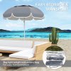 Outsunny 2m Beach Umbrella Portable with Sand Anchor, Adjustable Height & Tilt Beach Parasol with Carry Bag, UPF50+ UV Protection Sunshade Shelter, Grey