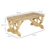 Outsunny Garden Rustic Wooden Bench Wheel-Shaped Legs Slatted Seat Stable Reinforced Structure Outdoor Patio Garden 2-Person Bench Seat - Natural Wood Effect
