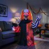 HOMCOM 85cm Animated Halloween Face Changing Clown Animatronic, Half Body Joker with Cackling Laughs and Sound, Glowing Eyes, Sound/Touch Activated, Holiday Decor for Indoor, Covered Outdoor