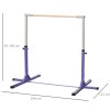 HOMCOM Height Adjustable Gymnastics Horizontal Bar For Kids Home Gym Training Children Junior Kip High Bar Fitness, Purple