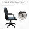 HOMCOM Swivel Executive Office Chair, PU Leather Computer Desk Chair with Adjustable Height, Wheels