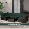 Outsunny Replacement Cushion Covers for Garden Sofa Set, Garden Rattan Sofa Cushion Polyester Cover Replacement Outdoor - No Cushion Included, Grey