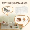 PawHut DIY Pet Playpen Metal Wire Fence Indoor Outdoor Rabbit Small Animals Cage 36 Panel Enclosure White