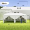 Outsunny 3 x 6 m Garden Pop Up Gazebo, Wedding Party Tent Marquee, Water Resistant Awning Canopy with Sidewalls, Windows, Carry Bag, White