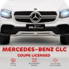 AIYAPLAY Mercedes-Benz GLC Coupe Licensed Kids Ride on Car, 12V Battery Powered Kids Electric Car with Remote Control, Soft Start, LED Light, Music, MP3, 3 Speed, for 3-6 Years, White