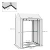 Outsunny Mini Greenhouse with 4 Wire Shelves, Portable Tomato Greenhouse, Upgraded Garden Grow House for Plants with Roll Up Door and Vents, 100 x 80 x 150cm, White