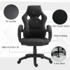 Vinsetto Gaming Chair Faux Leather Swivel Computer Racing Gamer Desk Chair for Home Office with Wheels, Black