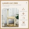 PawHut Cat Tree for Indoor Cats, Cat Scratching Post with Bed, Toy Ball, 53.5 x 53.5 x 90cm - Beige