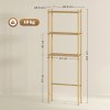 HOMCOM Bamboo Over Toilet Storage Unit with 3 Slatted Shelves, 3-Tier Freestanding Bathroom Shelf, Bathroom Space Saver, Natural Wood Finish