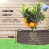 Outsunny Galvanised Raised Garden Bed with Safety Edging, Outdoor Raised Planter Box with Gloves and Open Bottom, Metal Raised Bed for Flowers, Vegetables and Herbs, 120 x 120 x 43cm, Cream White
