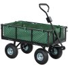 Outsunny Garden Trolley Cart, Heavy Duty Festival Trolley with Removable Liner, Quick-Release Sides, 10