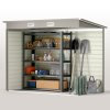 Outsunny 8 x 4FT Garden Shed, Galvanised Metal Shed, Easy to Assemble, Outdoor Tool Storage Shed with Pent Roof, Lockable Door and 2 Vents, Light Grey