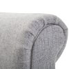 HOMCOM Bed End Bench, Window Seat, Linen Chaise Lounge Sofa with Arm and Wooden Legs for Bedroom, Living Room, Grey