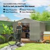Outsunny 9 x 6ft Metal Garden Shed, Outdoor Storage Tool House with Ventilation Slots, Foundation Kit and Lockable Double Doors, Silver Grey