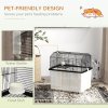 PawHut Hamster Cage, Gerbil Cage 2 Tier with Wheels, Deep Bottom, Ramp, Food Dish, Water Bottle, for Dwarf, Syrian, 57 x 43 x 57cm - Black