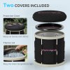 SPORTNOW Ice Bath Tub Outdoor, 210L Portable Cold Water Therapy Tub, Recovery Cold Plunge Pool with Lid, Cover, Carry Bag for Athletes, Black