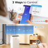 HOMCOM 14000 BTU Portable Air Conditioner, Smart Home WiFi Compatible, 5-in-1 Heater Dehumidifier Cooler Fan, with Sleep Mode, Remote, 24H Timer, Window Venting Kit, A Energy Efficiency, 35m², White