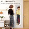 HOMCOM Full Length Mirror with LED Lights, 160 x 40cm Free Standing Mirror with Dimming and 3 Colour Lighting, Leaning or Wall Mirror with Frame for Living Room, Bedroom, Grey