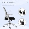 Vinsetto Office Chair, Ergonomic Desk Chair, Executive Computer Chair with 90° Flip-up Armrest and Lumbar Support, Adjustable Height for Home/Office, Black
